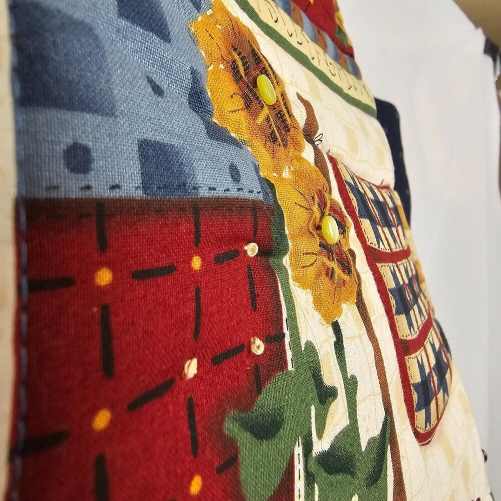 Handmade 2PC Pillowcase‎ Quilted Country Charm MFH Decor Leslie Black Cranston - Picture 11 of 16